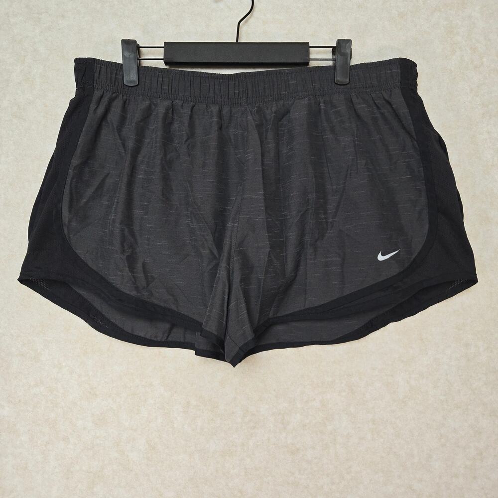 Nike Womens XXL Black Dri-FIT Running Shorts Mesh Lined Athletic Workout